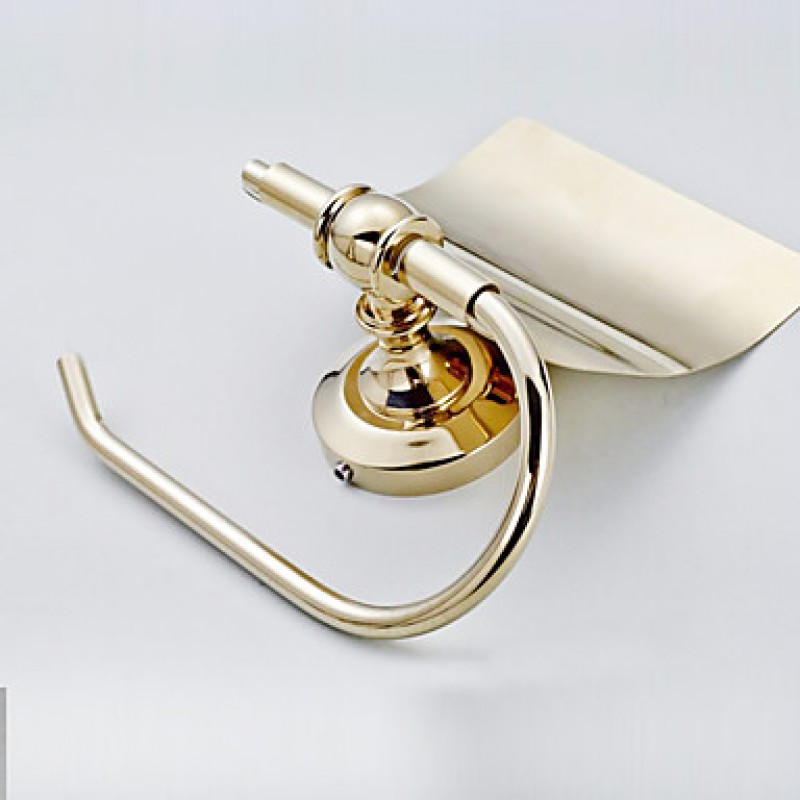 Toilet Paper Holder / Polished Brass / Wall Mounted /20*10*20 /Brass /Antique 20 0.64