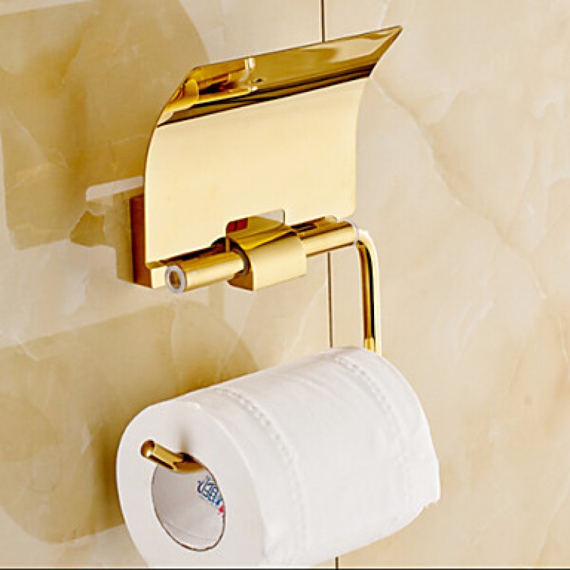 Gold Bathroom Accessories Solid Brass Toilet Paper Holders