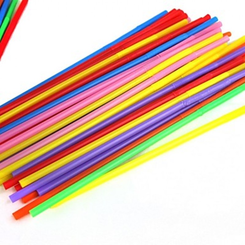 Household Plastic Color Straws(100 PCS)